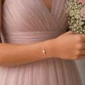 Bransoletka z naturalną perłą na Wieczór Panieński | Personalizowany prezent dla Druhen Team Bride | Pamiątka Wieczoru Panieńskiego